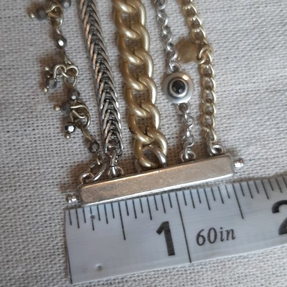 Lucky Brand 5 Strand Multi Tone Faux Turquoise Bracelet - Picture 9 of 9